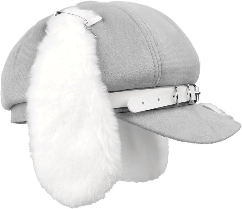 BXT Lovely Women Beret Hat Cap with Long Puppy Ears Artists Painter's Hat for Students Teenage Girls - Image 5